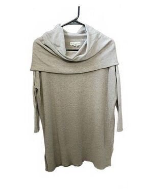 If It Were Me Beige Knit Sweater with Wide Collar Size S